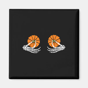 Pumpkin Skeleton Hand Halloween Magnet