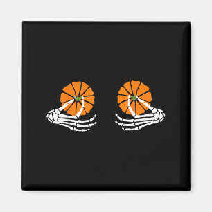 Pumpkin Skeleton Hand Halloween Magnet