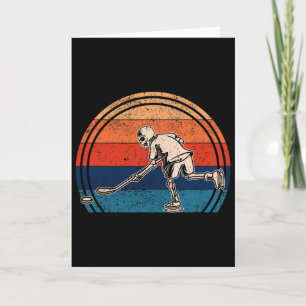 Pumpkin Skeleton Ice Hockey Halloween Winter Sport Card