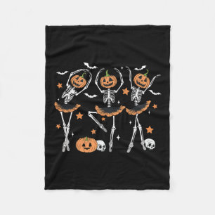 Pumpkin Skeleton Scary Halloween Men Women Boys Gi Fleece Blanket