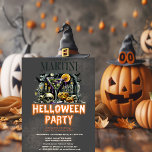 Pumpkin Skeleton Skull Martini Scary Halloween  Invitation<br><div class="desc">Cute cocktail Halloween party invitation. Personalise this spooktacular invite with your details.</div>