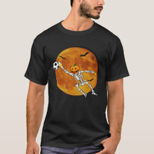 Pumpkin Skeleton Soccer Goalkeeper Halloween Goali T-Shirt