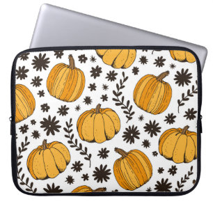 Pumpkin sketches: hand-drawn seamless pattern. laptop sleeve