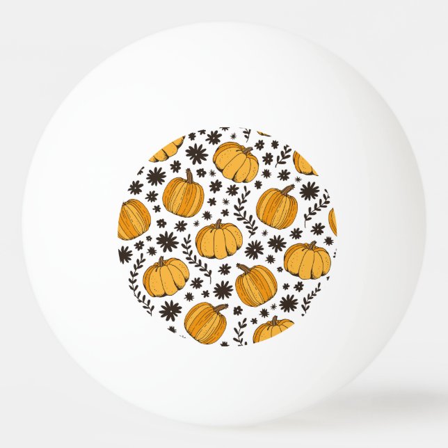 Pumpkin sketches: hand-drawn seamless pattern. ping pong ball (Front)