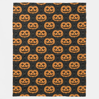 Pumpkin Skull Fleece Blanket, Large 60" x 80" Blanket