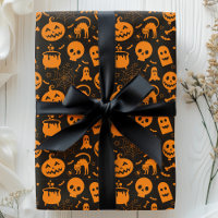 Pumpkin Skull Ghost Spooky Halloween Pattern