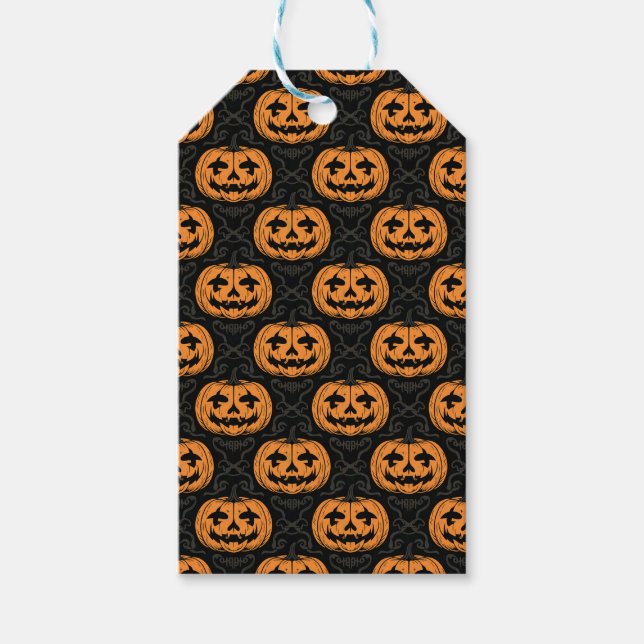Pumpkin Skull  Gift Tags (Front)