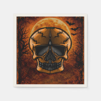 Pumpkin Skull Halloween Party Napkin