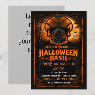 Pumpkin Skull Halloween Party Save The Date