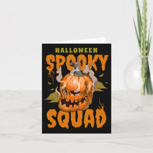 Pumpkin Skull Halloween Spooky Squad Graphic Men  Card