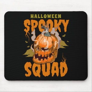 Pumpkin Skull Halloween Spooky Squad Graphic Men Mouse Pad