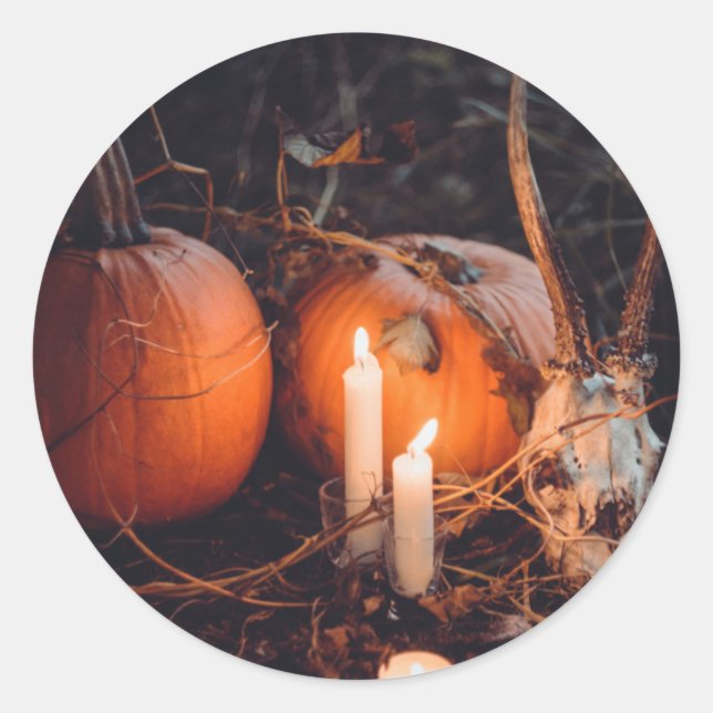 Pumpkin Skull Halloween Stickers (Front)