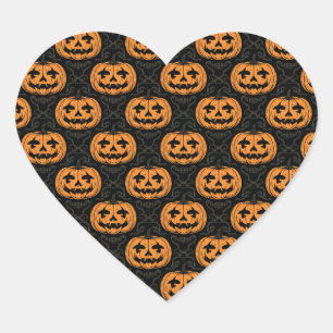Pumpkin Skull Heart Sticker