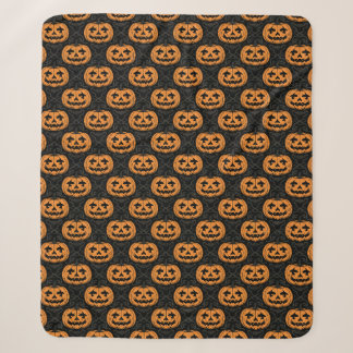 Pumpkin Skull Sherpa Blanket