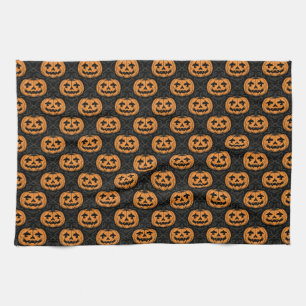 Pumpkin Skull Tea Towel