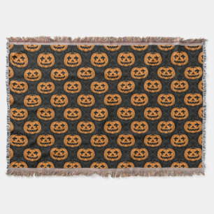 Pumpkin Skull Throw Blanket