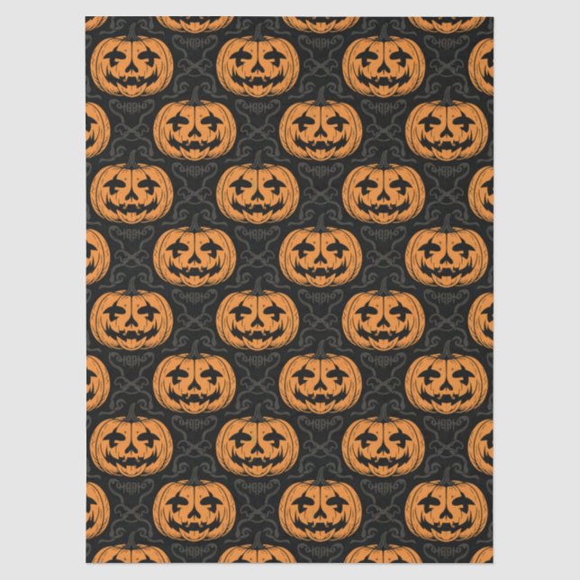 Pumpkin Skull  Tissue Paper (Front)