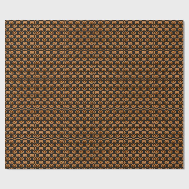 Pumpkin Skull  Wrapping Paper (Flat)