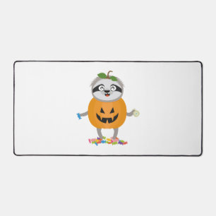 Pumpkin Sloth Halloween Costume Gift Desk Mat