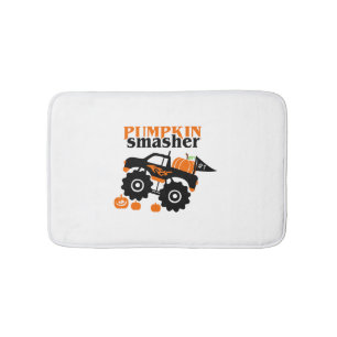 Pumpkin Smasher Boys Halloween Monster Truck Bath Mat