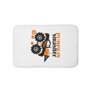 Pumpkin Smasher Boys Halloween Monster Truck Bath Mat