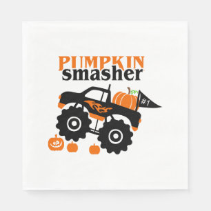 Pumpkin Smasher Boys Halloween Monster Truck Napkin