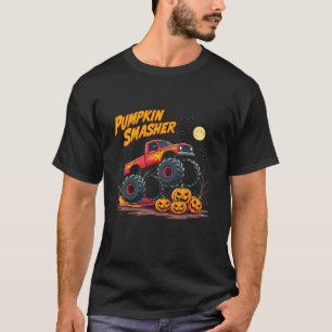 Pumpkin Smasher Monster Truck Halloween Jack O Lan T-Shirt