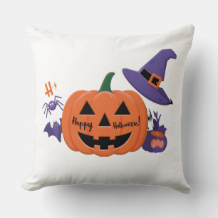 Pumpkin Smile Heart Throw Pillow: Cheerful New Mod Cushion