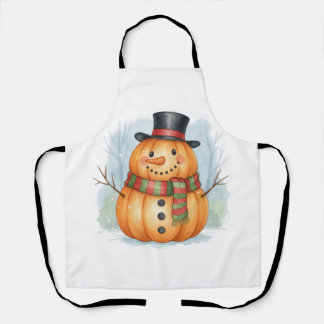 Pumpkin snowman apron
