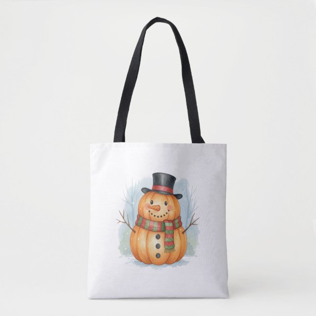 Pumpkin snowman tote bag (Front)