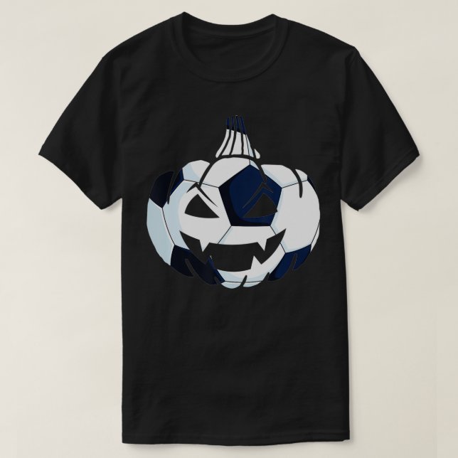 Pumpkin Soccer Ball Costume Easy Sports Halloween  T-Shirt (Design Front)