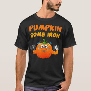 Pumpkin Some Iron Funny Halloween Gym Workout Lift T-Shirt