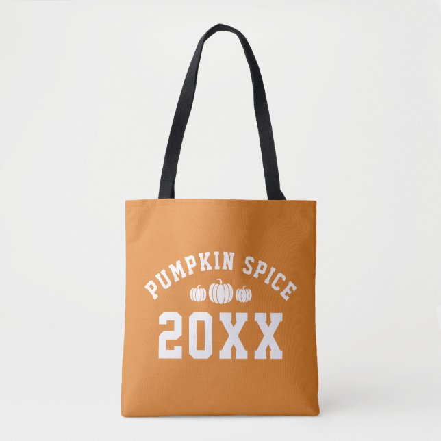 Pumpkin Spice 20XX Year Tote Bag (Front)
