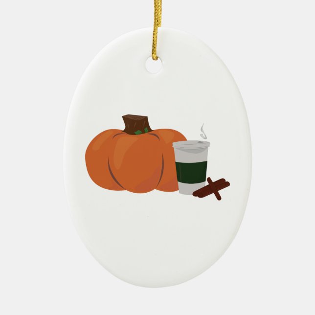 Pumpkin Spice 2 Ceramic Tree Decoration (Front)