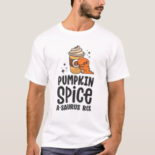 Pumpkin Spice A-Saurus Rex Cute Fall Dinosaur Coff T-Shirt