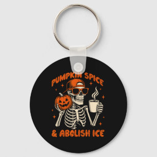 Pumpkin Spice Abolish Ice Anti Trump Resist Tee Key Ring