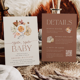 Pumpkin Spice All in One Baby Shower Invitation