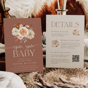 Pumpkin Spice All in One Baby Shower Invitation