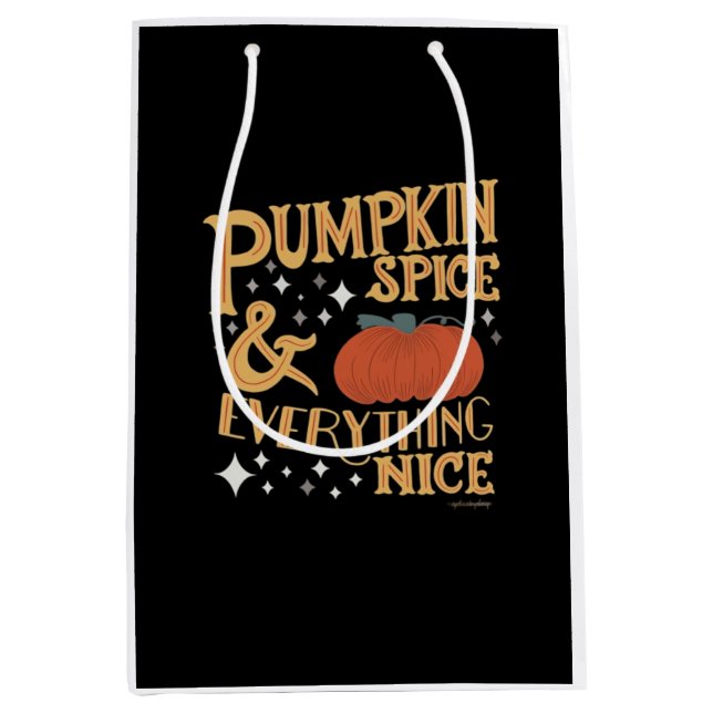 Pumpkin Spice And Everything Nice Basic Funny Medium Gift Bag (Front)
