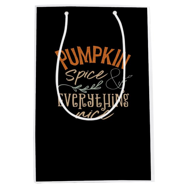 Pumpkin Spice And Everything Nice Boxy Medium Gift Bag (Front)