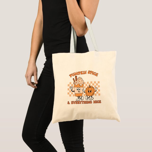 Pumpkin Spice and Everything Nice , Cosy Fall Tote Bag (Front (Product))