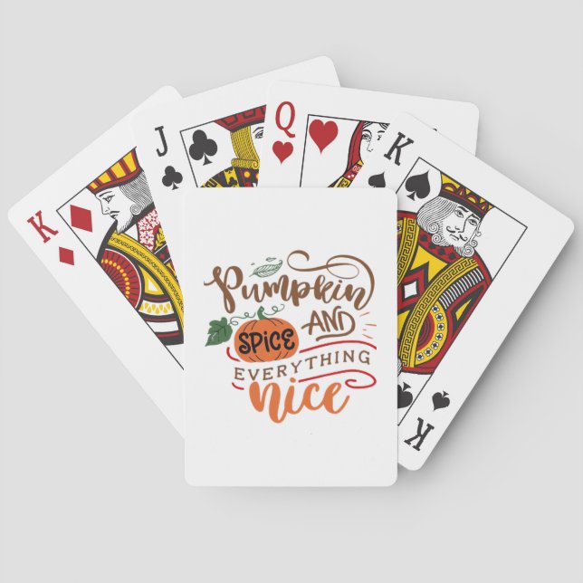 Pumpkin Spice And Everything Nice Cute Fall Autumn Playing Cards (Back)