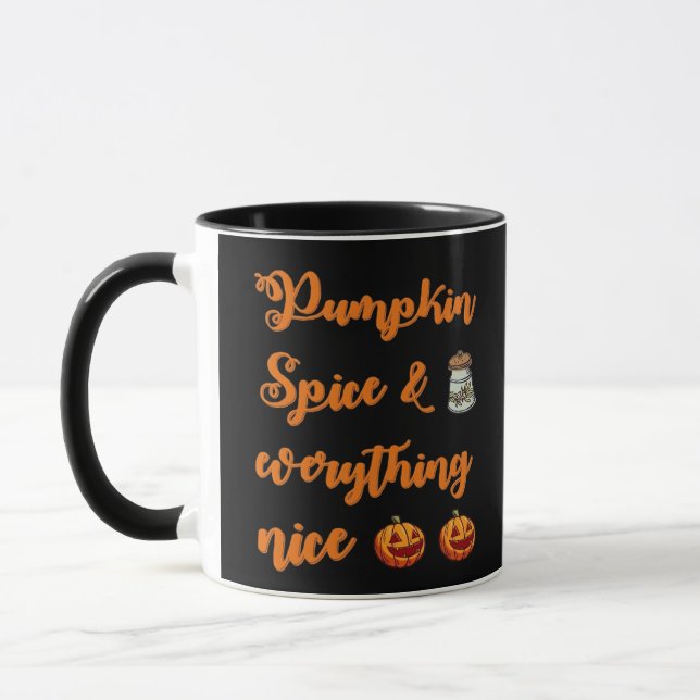 Pumpkin Spice And Everything Nice, Cute Halloween  Mug (Left)