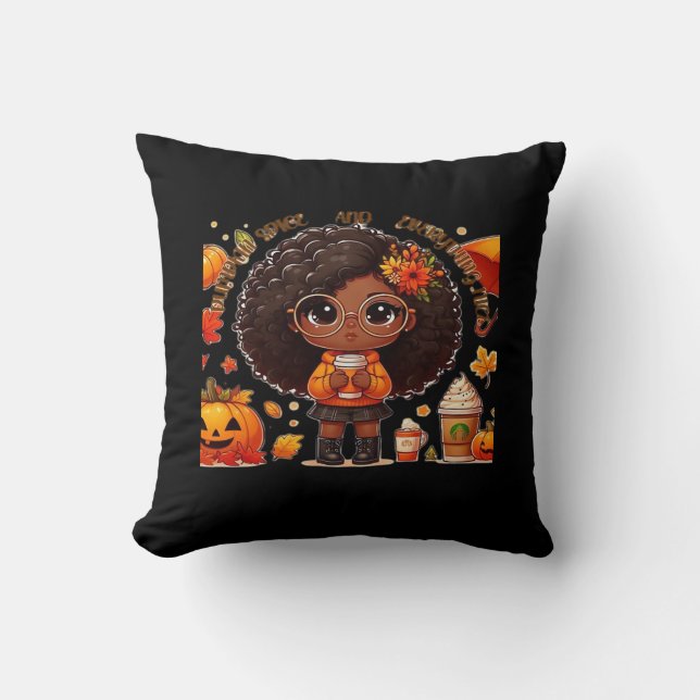 Pumpkin Spice And Everything Nice Design Funny Cushion (Front)