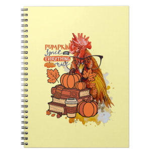 Pumpkin Spice and Everything Nice Fall Chicken Vib Notebook