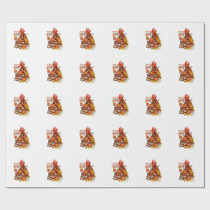 Pumpkin Spice and Everything Nice Fall Chicken Vib Wrapping Paper