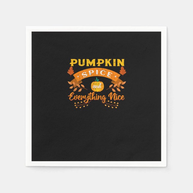 Pumpkin Spice And Everything Nice Fall Coffee Latt Napkin (Front)