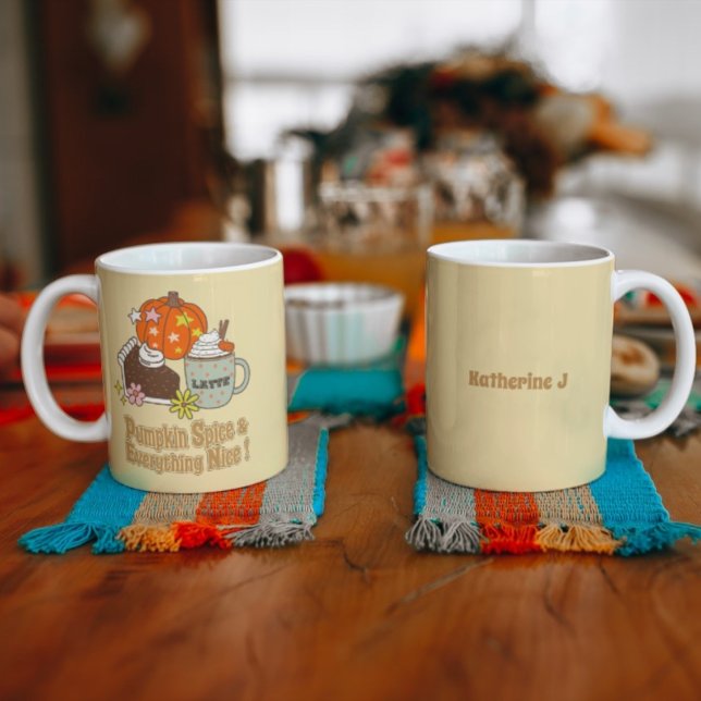 Pumpkin Spice and Everything Nice Fall Custom Name Coffee Mug (Creator Uploaded)