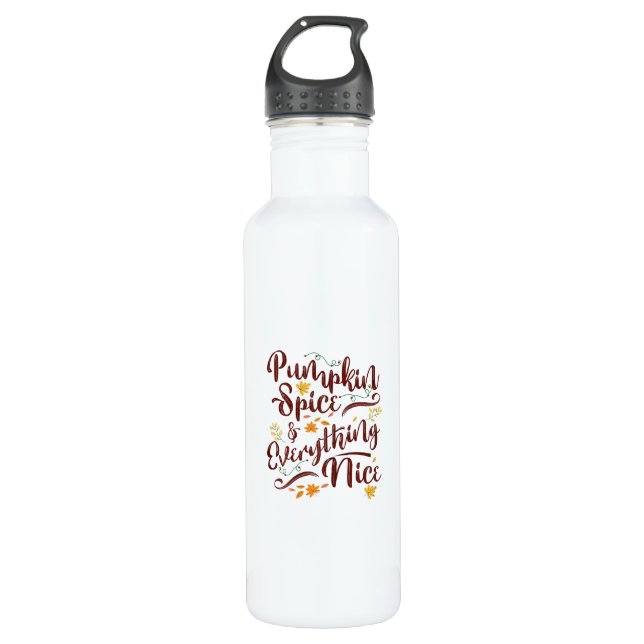 Pumpkin Spice And Everything Nice Fall Girls 710 Ml Water Bottle (Front)