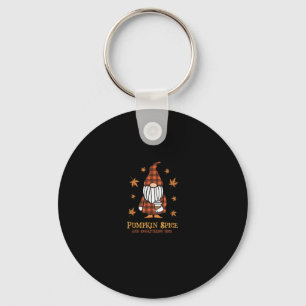 Pumpkin Spice And Everything Nice Fall Gnome Drink Key Ring